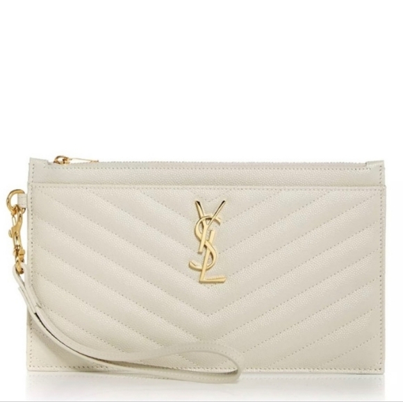 Very Rare!!! YSL Saint Laurent Cassandre Matelassé Large Zipped Pouch Wrislet - Picture 1 of 17